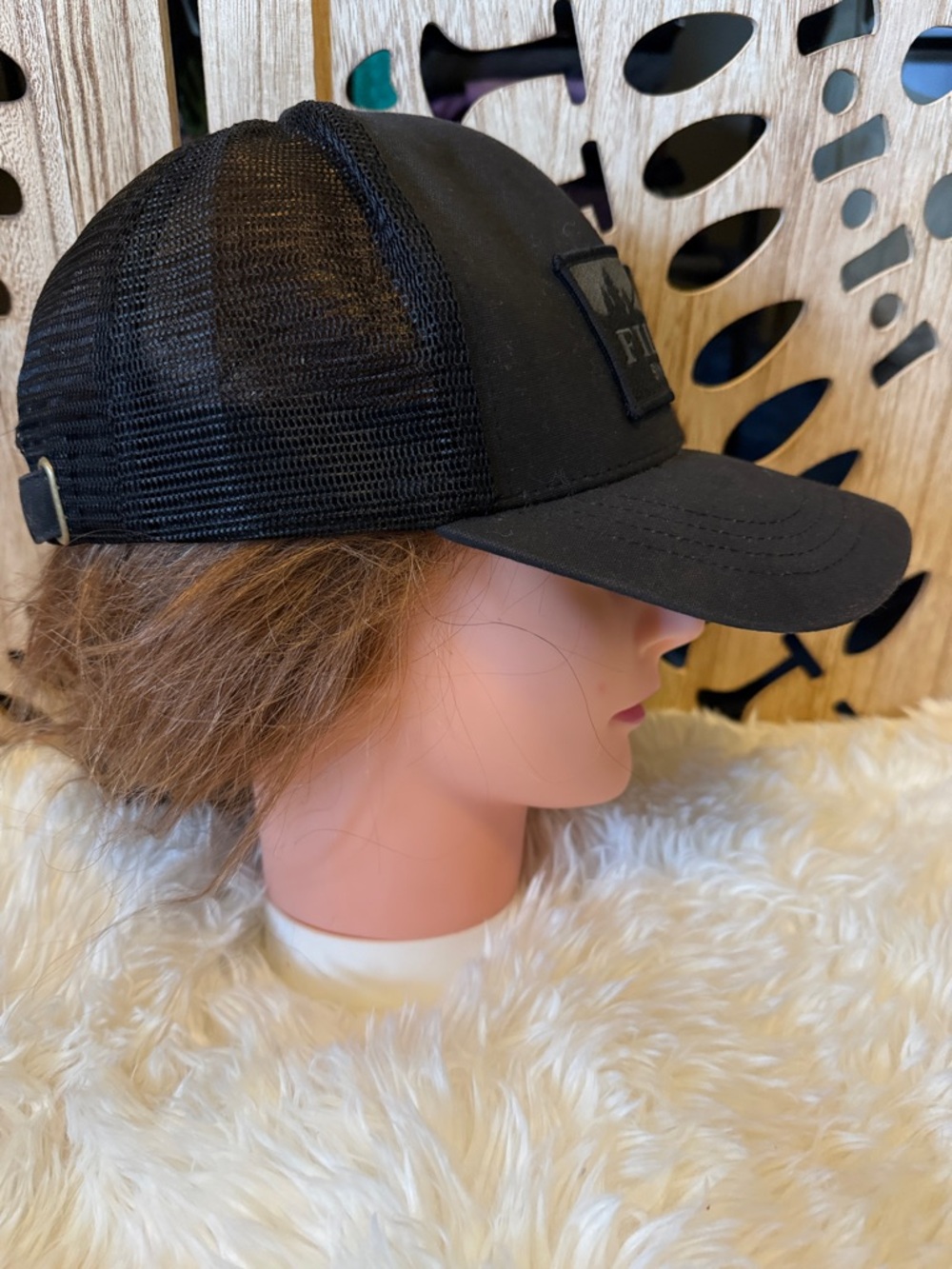Filson Black Logo Patch Trucker Hat - Picture 3 of 7